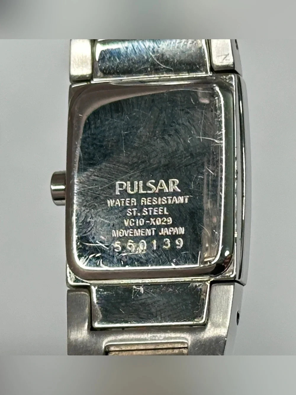Pulsar Japan Quartz Watch VC10-X029 Women Silver Barrel Analog New Battery 20mm